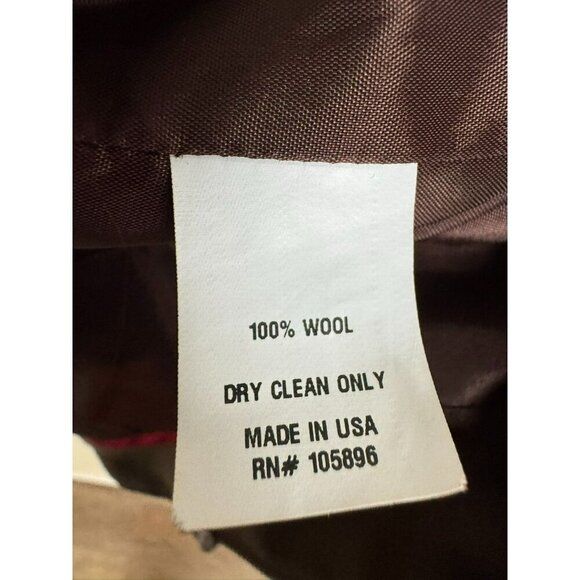 Worth Women's Blazer Jacket Size 4 Wool Houndstooth Quilted Red Career Full Zip - Picture 7 of 12